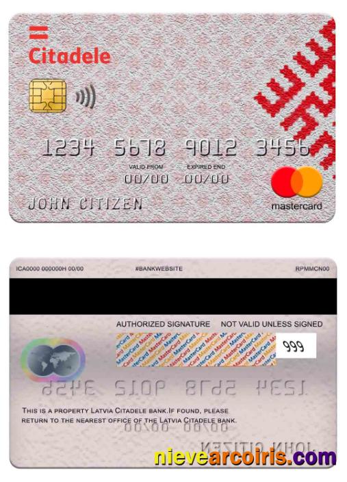 Latvia Citadele bank mastercard